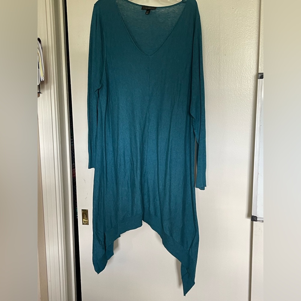 Teal lightweight sweater tunic long sleeve